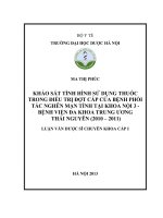 Khảo sát tình hình sử dụng thuốc trong điều trị đợt cấp của bệnh phổi tắc nghẽn mãn tính tại khoa nội 3   bệnh viện đa khoa trung ương thái nguyên