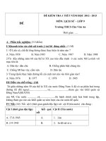 Đề kiểm tra 1 tiết môn Lịch sử lớp 9 trường THCS Chu Văn An năm học 2012  2013 lần 2