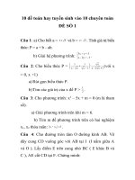 10 đề toán hay tuyển sinh vào 10 chuyên toán