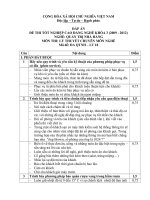 Đề thi tốt nghiệp cao đẳng nghề phần lý thuyết kèm đáp án ngành quản trị nhà hàng đề số  (15)