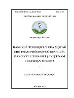 Đánh giá tính hợp lý của một số chế phẩm phối hợp cố định liều đăng ký lưu hành tại việt nam giai đoạn 2010 đến 2012