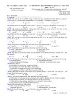 KỲ THI TRUNG học PHỔ THÔNG QUỐC GIA năm 2015 môn vật lí