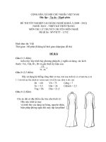 bộ đề thi tốt nghiệp lý thuyết ngành may và thiết kế thời trang cao đẳng nghề đề số  (31)