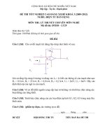 Đề thi tốt nghiệp cao đẳng nghề phần lý thuyết ngành điện tử dân dụng đề số  (29)