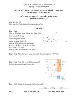 Đề thi tốt nghiệp cao đẳng nghề phần lý thuyết ngành điện tử dân dụng đề số  (27)