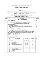 ĐỀ thi tốt nghiệp cao đẳng nghề ngành lắp đặt thiết bị cơ khí phần lý thuyết và đáp án mã   (42)