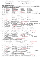 Đề thi thử THPT quốc gia môn Tiếng Anh số 106