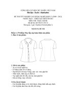 bộ đề thi tốt nghiệp thực hành ngành may và thiết kế thời trang cao đẳng nghề đề số  (30)