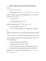 ĐỀ ÔN THI VÀO LỚP 10 MÔN TOÁN SỐ 30