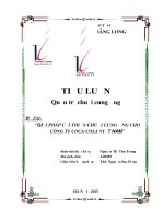 GIẢI PHÁP CẢI THIỆN CHUỖI CUNG ỨNG CHO CÔNG TY COCA-COLA VIỆT NAM