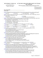 Đề thi tốt nghiệp môn Sinh học (5)