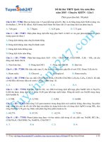 Đề thi thử THPT Quốc Gia môn Hóa lần 1 môn Hóa trường Chuyên KHTN