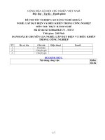 ĐỀ thi tốt nghiệp cao đẳng nghề ngành kỹ thuật lắ đặt và điều khiển trong công nghiệp phần thực hành và đáp án mã   (33)