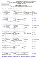 Đề luyện thi hoc sinh giỏi môn Tiếng Anh lớp 7 số 27