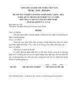 Đề thi tốt nghiệp cao đẳng nghề phần lý thuyết ngành quản trị  doanh nghiệp vừa và nhỏ đề số  (14)