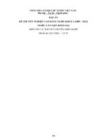 Đề thi tốt nghiệp cao đẳng nghề phần lý thuyết kèm đáp án ngành cắt gọt kim loại đề số  (43)