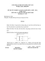 Đề thi tốt nghiệp cao đẳng nghề phần lý thuyết kèm đáp án nghề hàn đề số  (7)