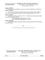 Đề và đáp án KSCL HSG lớp 12 môn lịch sử thpt ba đình