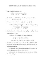 ĐỀ ÔN THI VÀO LỚP 10 CHUYÊN  TOÁN  SỐ 6