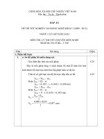 Đề thi tốt nghiệp cao đẳng nghề phần lý thuyết kèm đáp án ngành cắt gọt kim loại đề số  (40)