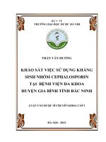 Khảo sát việc sử dụng kháng sinh nhóm cephalosporin tại bệnh viện đa khoa huyện gia bình tỉnh bắc ninh