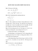 ĐỀ ÔN THI VÀO LỚP 10 MÔN TOÁN SỐ 10