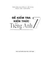 Đề kiểm tra kiến thức tiếng Anh 7