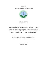 Khảo sát một số hoạt động cung ứng thuốc tại bệnh viện đa khoa huyện vũ thư tỉnh thái bình