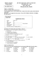 Đề thi tiếng anh lớp 9 học sinh giỏi sưu tầm tham khảo các huyện (2)