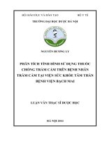 Phân tích tình hình sử dụng thuốc chống trầm cảm trên bệnh nhân trầm cảm tại viện sức khỏe tâm thần ở bệnh viện bạch mai