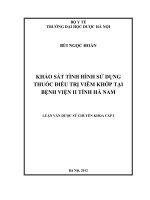 Khảo sát tình hình sử dụng thuốc điều trị viêm khớp tại bệnh viện II tỉnh hà nam