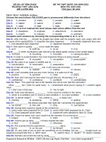 Đề thi thử THPT quốc gia môn Tiếng Anh số 282