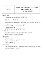 Đề thi HSG môn Toán lớp 12 Cấp huyện - Đề 12