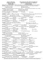 Đề khảo sát chất lượng môn Tiếng Anh lớp 12 ôn thi đại học số 116