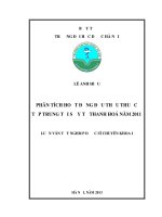 Phân tích hoạt động đấu thầu thuốc tập trung tại sở y tế thanh hóa năm 2011