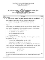 Đề thi tốt nghiệp cao đẳng nghề phần lý thuyết kèm đáp án ngành cắt gọt kim loại đề số  (46)