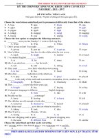 Đề luyện thi hoc sinh giỏi môn Tiếng Anh lớp 6 số 29