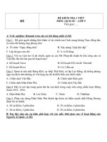 Đề kiểm tra 1 tiết lớp 9 môn Lịch sử lần 4