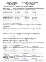 Đề thi thử THPT quốc gia môn Tiếng Anh số 305