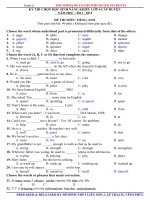 Đề luyện thi hoc sinh giỏi môn Tiếng Anh lớp 6 số 22