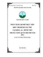 Phân tích chi phí trực tiếp điều trị bệnh ung thư tại khoa a6, bệnh viện trung ương quân đội 108 năm 2011