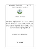 Đánh giá hiệu quả và tác dụng không mong muốn của actilyse (alteplase) trong điều trị nhồi máu não tại khoa cấp cứu bệnh viện bạch mai