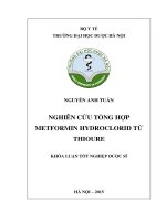 Nghiên cứu tổng hợp metformin hydroclorid từ thioure