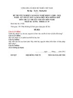 ĐỀ thi tốt nghiệp cao đẳng nghề ngành kỹ thuật máy lạnh và điều hòa không khí phần lý thuyết mã  (25)