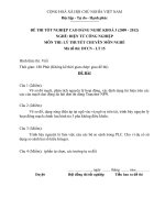Đề thi tốt nghiệp cao đẳng nghề phần lý thuyết ngành điện tử công nghiệp đề số  (15)