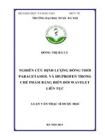 Nghiên cứu định lượng đồng thời paracetamol và ibuprofen trong chế phẩm bằng biến đổi wavelet tiên tục