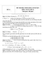 Đề thi HSG môn Toán lớp 12 Cấp huyện - Đề 11