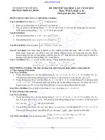 đề thi thử toán trường ba đình