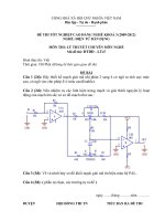 Đề thi tốt nghiệp cao đẳng nghề phần lý thuyết ngành điện tử dân dụng đề số  (47)