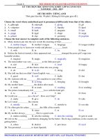 Đề luyện thi học sinh giỏi Tiếng Anh lớp 8 số 69